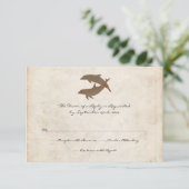 RSVP-kaart Rustic Dolphins Beach Wedding RSVP Kaartje (Staand voorkant)