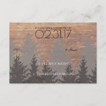 RSVP-kaart Rustic Pine Tree Wedding