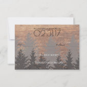 RSVP-kaart Rustic Pine Tree Wedding RSVP Kaartje (Voorkant)