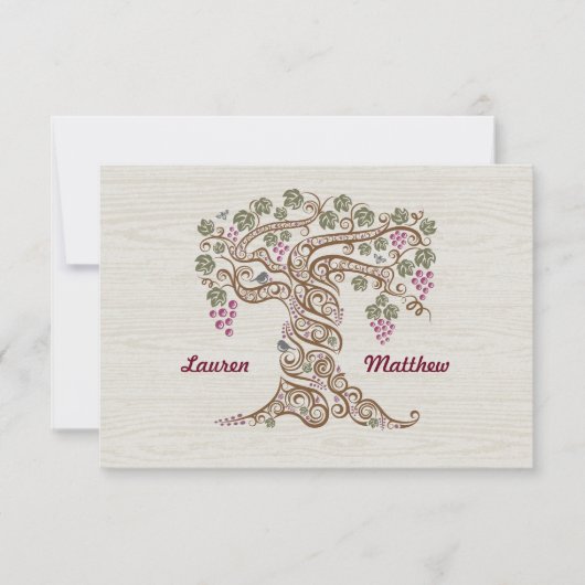 RSVP-kaart Rustic Vineyard Wedding RSVP (Voorkant)