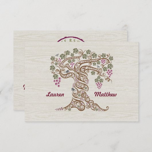RSVP-kaart Rustic Vineyard Wedding RSVP (Voorkant / Achterkant)