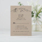 RSVP-kaart Rustic Woodsy Mountain Song Request RSV RSVP Kaartje (Staand voorkant)
