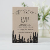 RSVP-kaart Rustic Woodsy Mountain Wedding Website RSVP Kaartje (Staand voorkant)