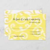 RSVP-kaart schuifpatroon geel RSVP Kaartje (Voorkant / Achterkant)