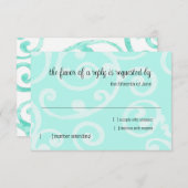 RSVP-kaart Scroll Pattern Aqua RSVP Kaartje (Voorkant / Achterkant)