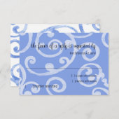 RSVP-kaart Scroll Pattern Blue RSVP Kaartje (Voorkant / Achterkant)