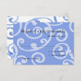 RSVP-kaart Scroll Pattern Blue RSVP Kaartje
