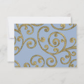 RSVP-kaart Scroll Pattern Gold RSVP Kaartje (Achterkant)