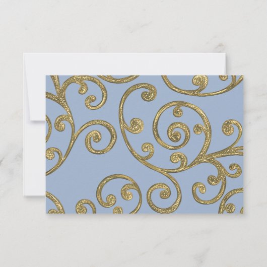 RSVP-kaart Scroll Pattern Gold RSVP Kaartje (Achterkant)