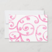RSVP-kaart Scroll Pattern Roze RSVP Kaartje (Achterkant)