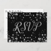 RSVP-kaart Silver Confetti Uitnodiging Briefkaart (Voorkant / Achterkant)