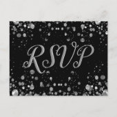 RSVP-kaart Silver Confetti Uitnodiging Briefkaart (Voorkant)