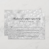 RSVP-kaart - Silver Glit Fab RSVP Kaartje (Voorkant / Achterkant)