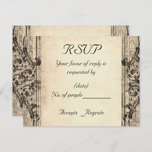 RSVP-kaart Sjabloon (Voorkant / Achterkant)