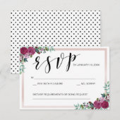 RSVP-kaart sjabloon floreel lijst (Voorkant / Achterkant)