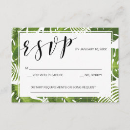 RSVP kaart sjabloon Tropical Elegant bruiloft