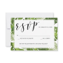 RSVP kaart sjabloon Tropical Elegant bruiloft