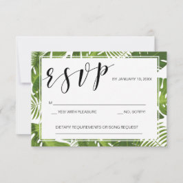 RSVP kaart sjabloon Tropical Elegant bruiloft