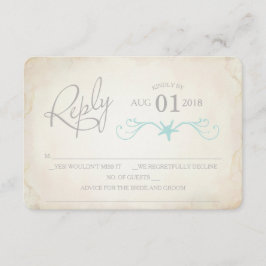 RSVP-kaart, Starfish Beach-huwelijk Kaart