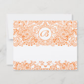 RSVP-kaart Tortelduifjes Oranje koraal SINAASAPPEL RSVP Kaartje (Voorkant)