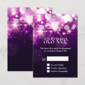 RSVP-kaart - Trendy Paarse Glitter Schitteringen RSVP Kaartje (Voorkant / Achterkant)