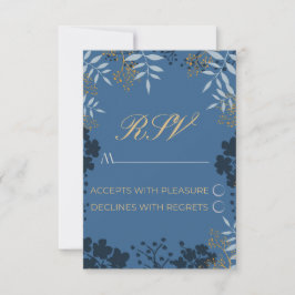 RSVP Kaart Trouwen Elegante Bladeren