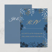 RSVP Kaart Trouwen Elegante Bladeren (Voorkant / Achterkant)