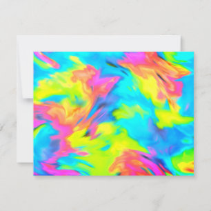 RSVP-kaart Turquoise Blue Limoen roze tinkleurstof RSVP Kaartje