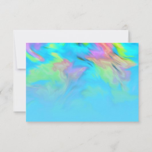 RSVP-kaart Turquoise Blue Limoen roze tinkleurstof RSVP Kaartje (Achterkant)