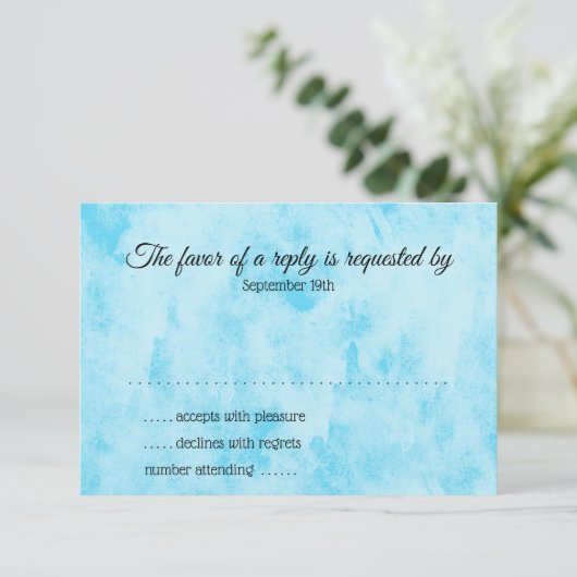 RSVP-kaart Turquoise Blue Limoen roze tinkleurstof RSVP Kaartje (Staand voorkant)
