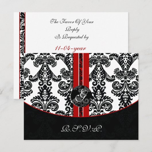 Rsvp-kaart Uitnodiging Briefkaart (Voorkant / Achterkant)