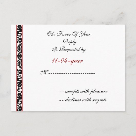 Rsvp-kaart Uitnodiging Briefkaart (Achterkant)