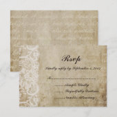 RSVP-kaart van het Oude Wereld RSVP Kaartje (Voorkant / Achterkant)
