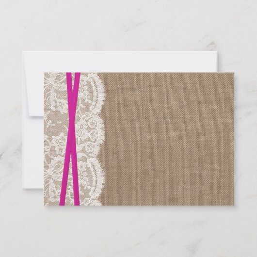 RSVP-kaart van het Rustic Pink Bow Wedding Collect RSVP Kaartje (Achterkant)
