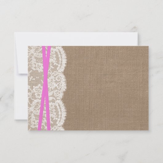 RSVP-kaart van het Rustic Pink Bow Wedding Collect RSVP Kaartje (Achterkant)