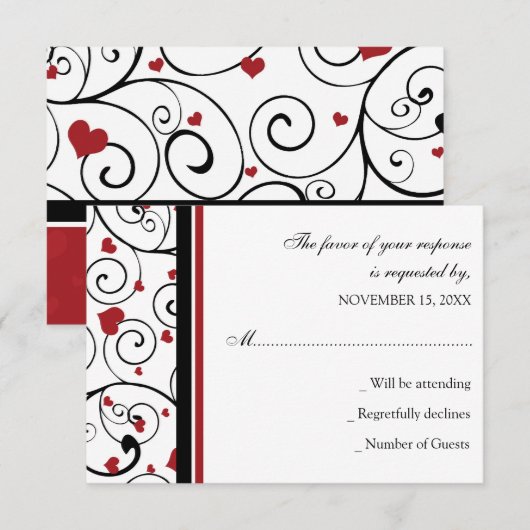 RSVP-kaart van valentijn RSVP Kaartje (Voorkant / Achterkant)