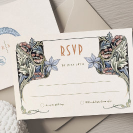 RSVP-kaart Victoriaans Grace Morris-geïnspireerde Kaart