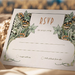 RSVP-kaart Victoriaans Grace Morris-geïnspireerde Kaart