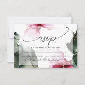 RSVP-kaart voor aangepaste Waterverf en Sage Green RSVP Kaartje (Voorkant)