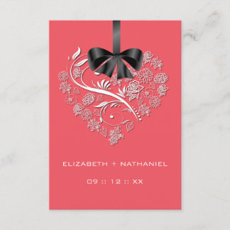 RSVP-kaart voor ademloos hart - koraal RSVP Kaartje