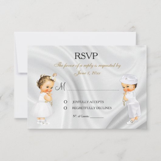 RSVP-kaart voor Baptism Christening Communauteit RSVP Kaartje (Voorkant)