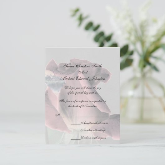 RSVP-kaart voor bedekte rosebud Weddenschap RSVP Kaartje (Staand voorkant)