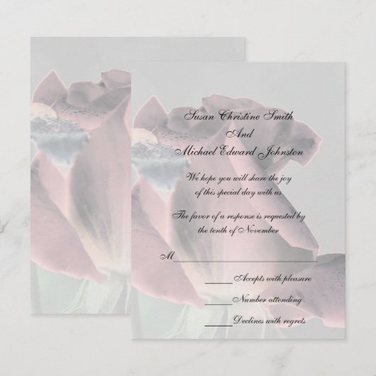 RSVP-kaart voor bedekte rosebud Weddenschap RSVP Kaartje (Voorkant / Achterkant)