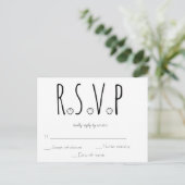 RSVP-kaart voor Black and White Shell Beach Weddin Briefkaart (Staand voorkant)