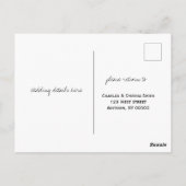 RSVP-kaart voor Black and White Shell Beach Weddin Briefkaart (Achterkant)
