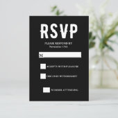 RSVP-Kaart voor Black Gothic Wedding RSVP (Staand voorkant)