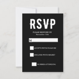 RSVP-Kaart voor Black Gothic Wedding RSVP Kaartje