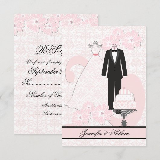 RSVP-kaart voor bruiloft Attire RSVP Kaartje (Voorkant / Achterkant)