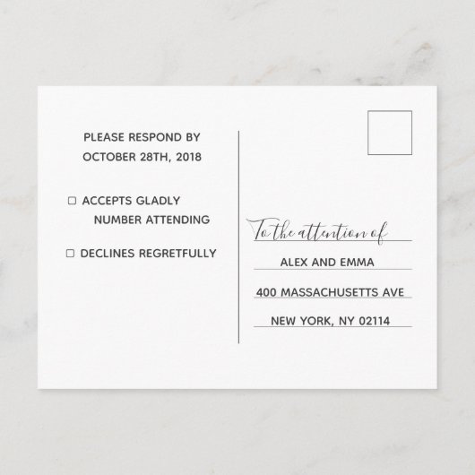 Rsvp-kaart voor bruiloft | Briefkaart Groen grassc (Achterkant)