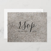 Rsvp-kaart voor bruiloft | Concrete textuur-script Uitnodiging Briefkaart (Voorkant / Achterkant)